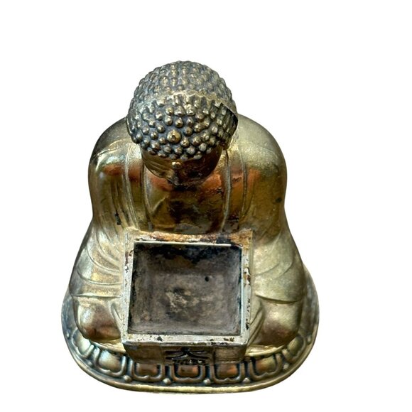 Vintage Brass Buddha Incense Holder With Intricate Detailing & Engraved Symbol - Picture 2 of 7